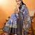 lavender crepe printed saree with unstitched blouse