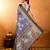 lavender crepe printed saree with unstitched blouse