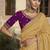 Yellow embroidered fancy fabric saree with designer blouse fabric