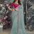 Sky embroidered fancy fabric saree with designer blouse fabric