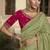 Green embroidered fancy fabric saree with designer blouse fabric