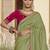 Green embroidered fancy fabric saree with designer blouse fabric