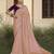 Peach embroidered fancy fabric saree with designer blouse fabric