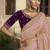 Peach embroidered fancy fabric saree with designer blouse fabric