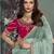 Rama embroidered fancy fabric saree with designer blouse fabric