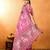 pink crepe printed saree with unstitched blouse