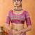 pink crepe printed saree with unstitched blouse