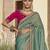 Rama embroidered fancy fabric saree with designer blouse fabric
