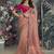 Peach embroidered fancy fabric saree with designer blouse fabric