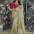 Green embroidered fancy fabric saree with designer blouse fabric