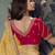 Yellow embroidered fancy fabric saree with designer blouse fabric