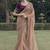 Peach embroidered fancy fabric saree with designer blouse fabric