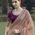 Peach embroidered fancy fabric saree with designer blouse fabric