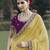 Yellow embroidered fancy fabric saree with designer blouse fabric