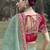 Sea green embroidered fancy fabric saree with designer blouse fabric