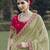 Mehendi embroidered fancy fabric saree with designer blouse fabric