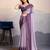 lavender crepe beads work saree with unstitched blouse