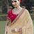 Chiku embroidered fancy fabric saree with designer blouse fabric