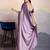 lavender crepe beads work saree with unstitched blouse