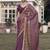 Purple embroidered fancy fabric saree with designer blouse fabric
