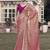 Peach embroidered fancy fabric saree with designer blouse fabric