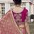 Peach embroidered fancy fabric saree with designer blouse fabric