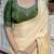 yellow chinnon zarkan work saree with unstitched blouse