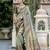 pista kanjivaram silk blend zari woven saree with unstitched blouse