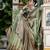 pista kanjivaram silk blend zari woven saree with unstitched blouse
