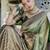 pista kanjivaram silk blend zari woven saree with unstitched blouse