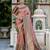 peach kanjivaram silk blend zari woven saree with unstitched blouse