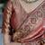 peach kanjivaram silk blend zari woven saree with unstitched blouse