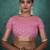 mint linen blend zari woven saree with unstitched blouse