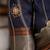 navy blue linen zari woven saree with unstitched blouse