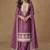 Onion pink chinon silk embroidered deiigner plazzo suit