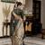 black linen zari woven saree with unstitched blouse