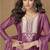 Onion pink chinon silk embroidered deiigner plazzo suit