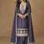 Violet chinon silk embroidered deiigner plazzo suit