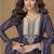 Violet chinon silk embroidered deiigner plazzo suit