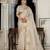 off white tissue linen beads & stone saree with unstitched blouse