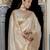 off white tissue linen beads & stone saree with unstitched blouse