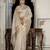 off white tissue linen beads & stone saree with unstitched blouse