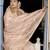 baby pink tissue linen beads & stone saree with unstitched blouse