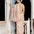 baby pink tissue linen beads & stone saree with unstitched blouse