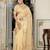 yellow tissue linen beads & stone saree with unstitched blouse