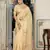 yellow tissue linen beads & stone saree with unstitched blouse