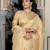 yellow tissue linen beads & stone saree with unstitched blouse