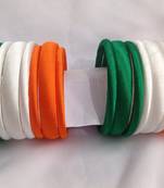Ethnic bangle for special occasion silk thread bangle in tiranga's colour greenwhie and orange for women and girls