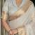grey tissue linen beads & stone saree with unstitched blouse