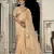 beige tissue linen beads & stone saree with unstitched blouse